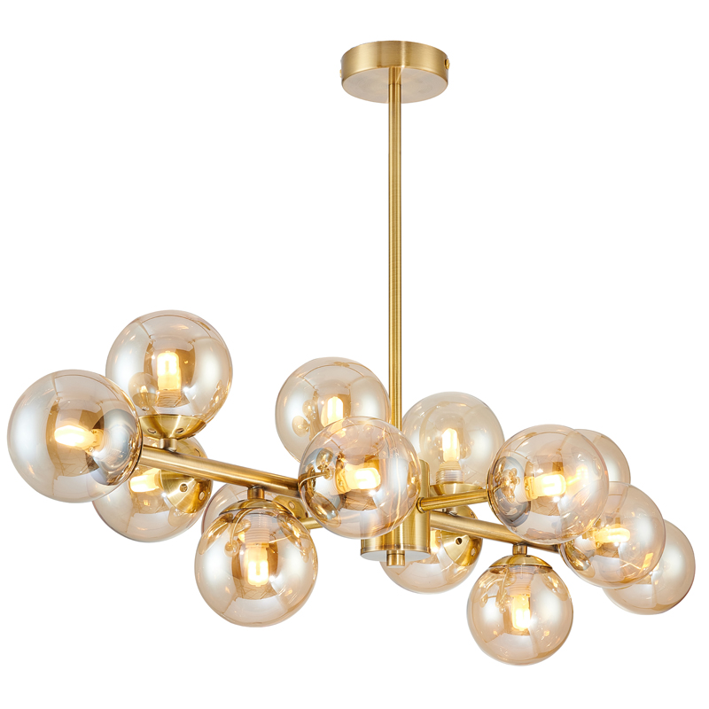 Люстра Berries Chandelier amber 14 Латунь Янтарь (Amber) в Твери | Loft Concept 