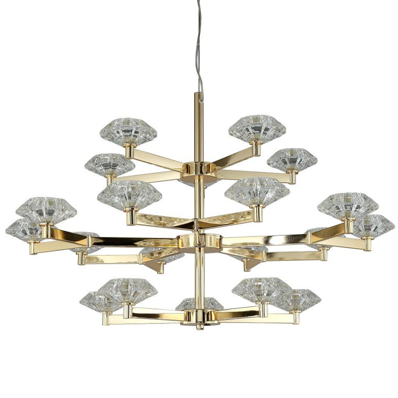 Люстра Yerker Chandelier Gold 20 Глянцевое золото Прозрачный Люстра Yerker Chandelier Gold 20 Глянцевое золото Прозрачный в Твери | Loft Concept