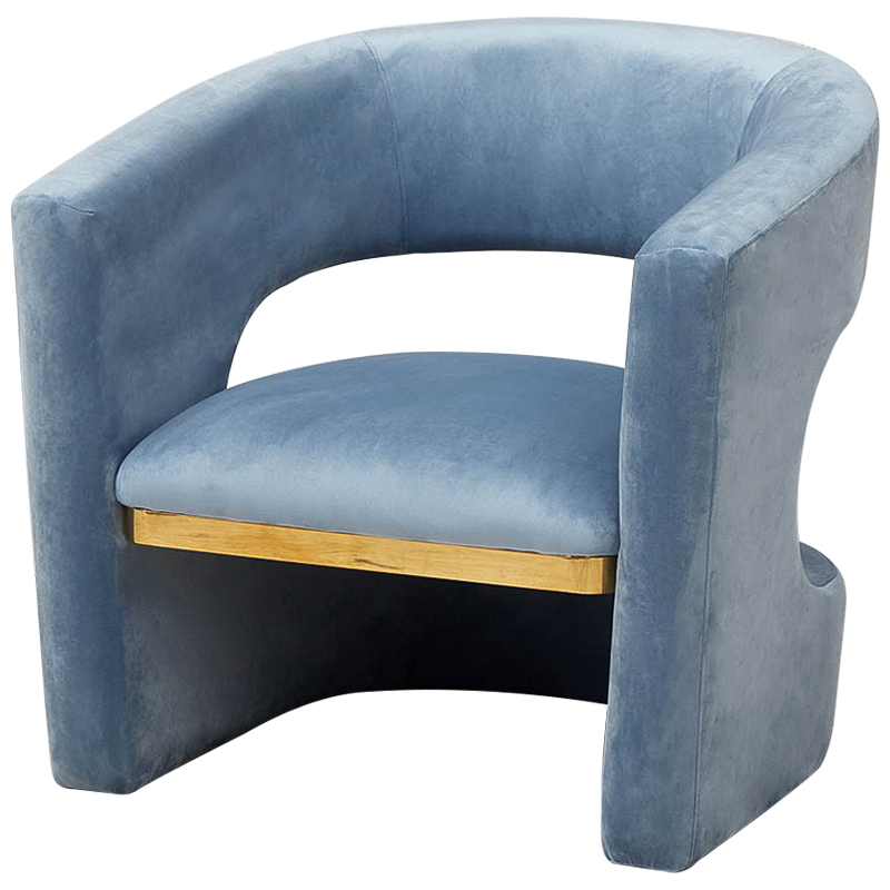 Кресло голубое Walsh Blue Armchair Голубой Глянцевое золото Кресло голубое Walsh Blue Armchair Голубой Глянцевое золото в Твери | Loft Concept