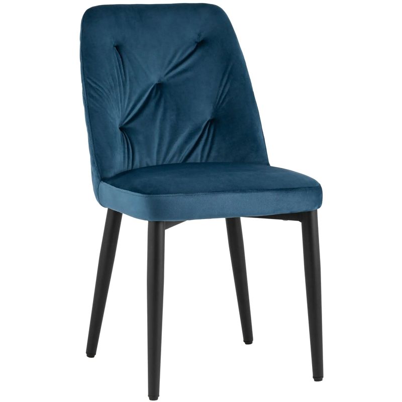 Стул Emma Chair Синий Велюр Синий Черный Стул Emma Chair Синий Велюр Синий Черный в Твери | Loft Concept