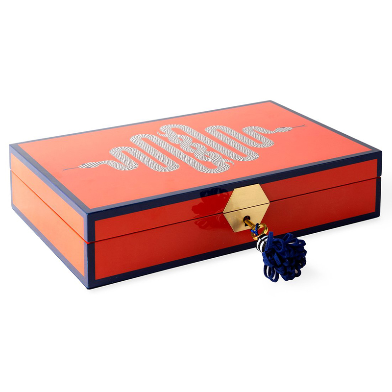 Шкатулка EDEN LACQUER JEWELRY BOX Jonathan Adler Оранжевый Синий Золотой Белый Черный Шкатулка EDEN LACQUER JEWELRY BOX Jonathan Adler Оранжевый Синий Золотой Белый Черный в Твери | Loft Concept