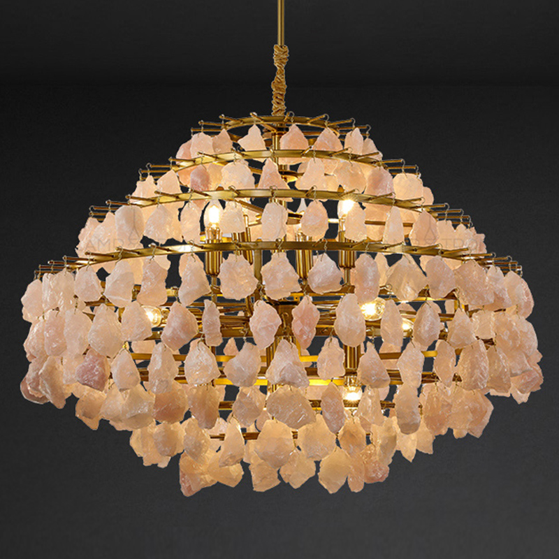 Hardis Pink stone Chandelier 82 Латунь Дымчатая Роза Hardis Pink stone Chandelier 82 Латунь Дымчатая Роза в Твери | Loft Concept