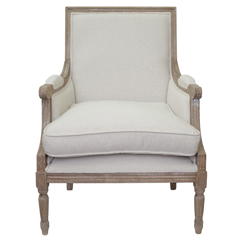 Кресло William Classical Armchair beige flax Бежевый Коричневый Кресло William Classical Armchair beige flax Бежевый Коричневый в Твери | Loft Concept