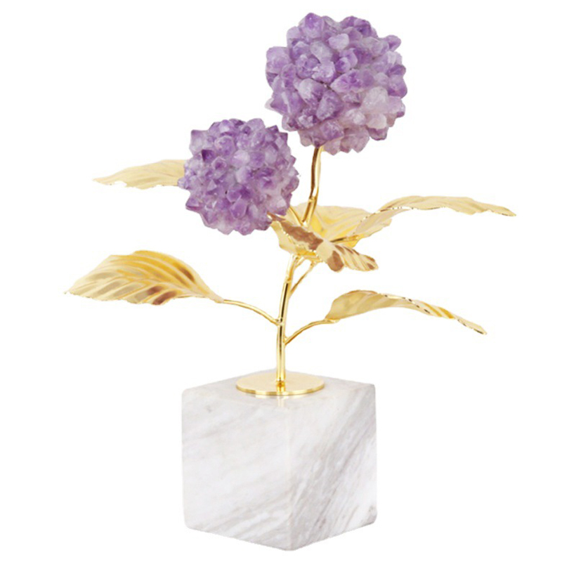 Статуэтка Hydrangea on the Stand Латунь Белый Мрамор Bianco Пурпурно-фиолетовый Статуэтка Hydrangea on the Stand Латунь Белый Мрамор Bianco Пурпурно-фиолетовый в Твери | Loft Concept