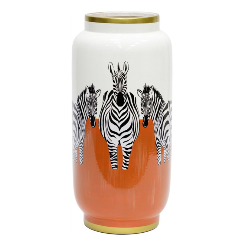 Ваза Zebra Vase white and orange Белый Черный Золотой Оранжевый Ваза Zebra Vase white and orange Белый Черный Золотой Оранжевый в Твери | Loft Concept