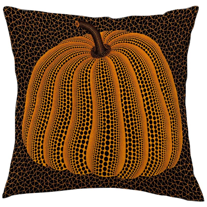 Декоративная подушка Yayoi Kusama Pumpkin Orange Черный Оранжевый Декоративная подушка Yayoi Kusama Pumpkin Orange Черный Оранжевый в Твери | Loft Concept