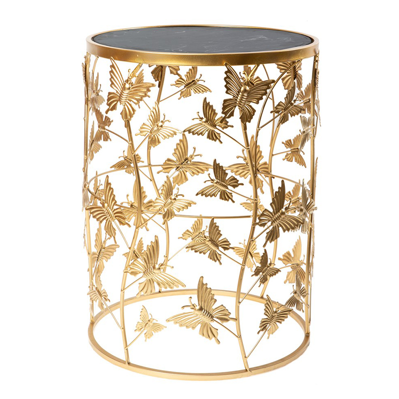 Приставной стол Gold Butterfly чёрный мрамор Золотой Черный Мрамор Nero Приставной стол Gold Butterfly чёрный мрамор Золотой Черный Мрамор Nero в Твери | Loft Concept