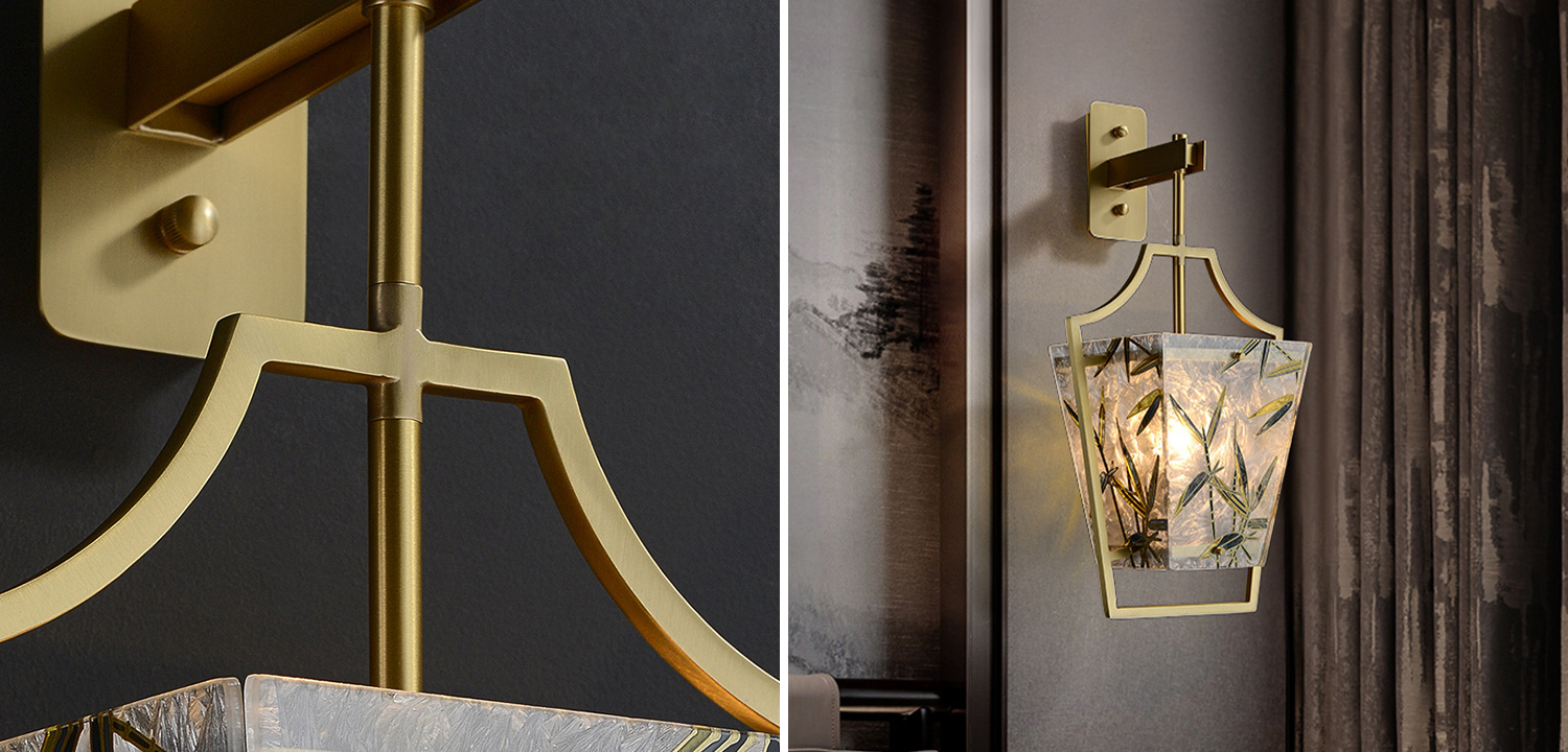 Бра витраж Бамбук  Glass bamboo Wall Lamp - фото №1