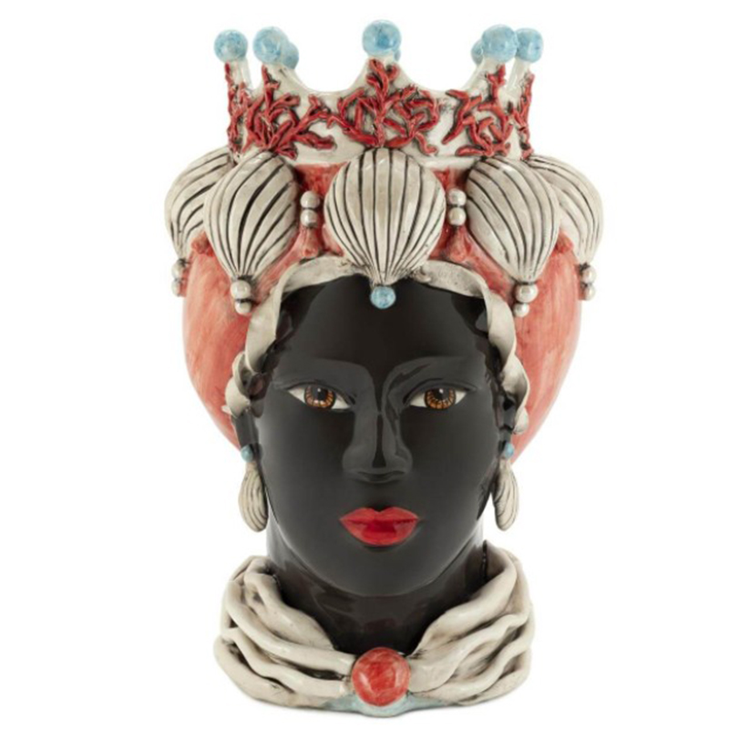 Ваза VASE MORO LADY CORAL Черный Мульти Ваза VASE MORO LADY CORAL Черный Мульти в Твери | Loft Concept