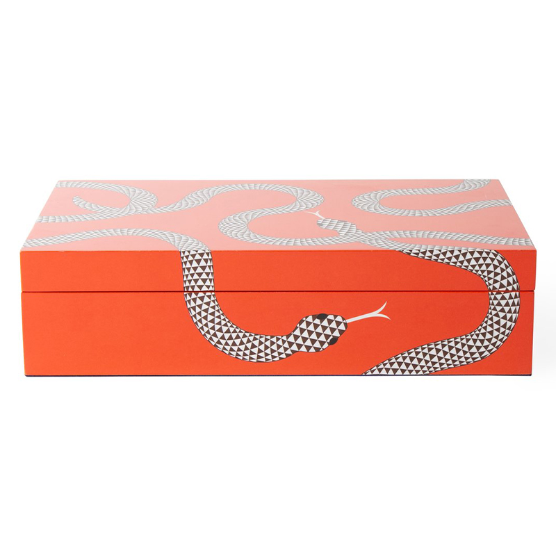 Шкатулка LARGE EDEN LACQUER BOX Jonathan Adler Оранжевый Темно-синий Шкатулка LARGE EDEN LACQUER BOX Jonathan Adler Оранжевый Темно-синий в Твери | Loft Concept