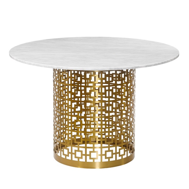 Обеденный стол Artesia Dining Table White Глянцевое золото Белый Обеденный стол Artesia Dining Table White Глянцевое золото Белый в Твери | Loft Concept