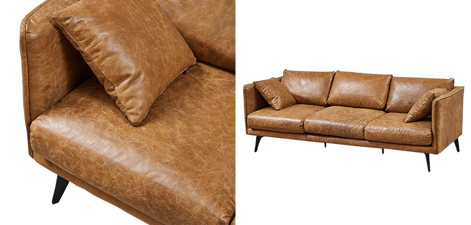 Диван Caramel Leather Triple Sofa Диван Caramel Leather Triple Sofa - Loft-Concept в Твери