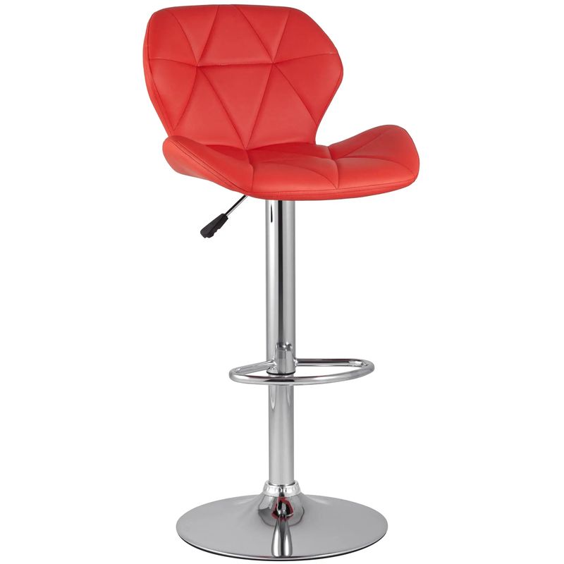 Барный Стул Jeroen Chair Красная Экокожа Красный Серебряный Барный Стул Jeroen Chair Красная Экокожа Красный Серебряный в Твери | Loft Concept
