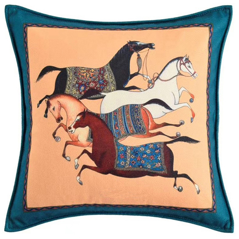 Декоративная подушка Hermes Horse 40 Мульти Декоративная подушка Hermes Horse 40 Мульти в Твери | Loft Concept