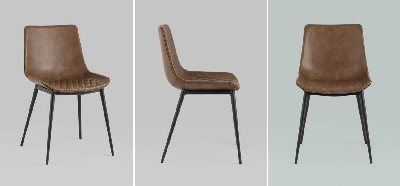 Стул RHOMBUSES Коричневая Винтажная Экокожа - фото