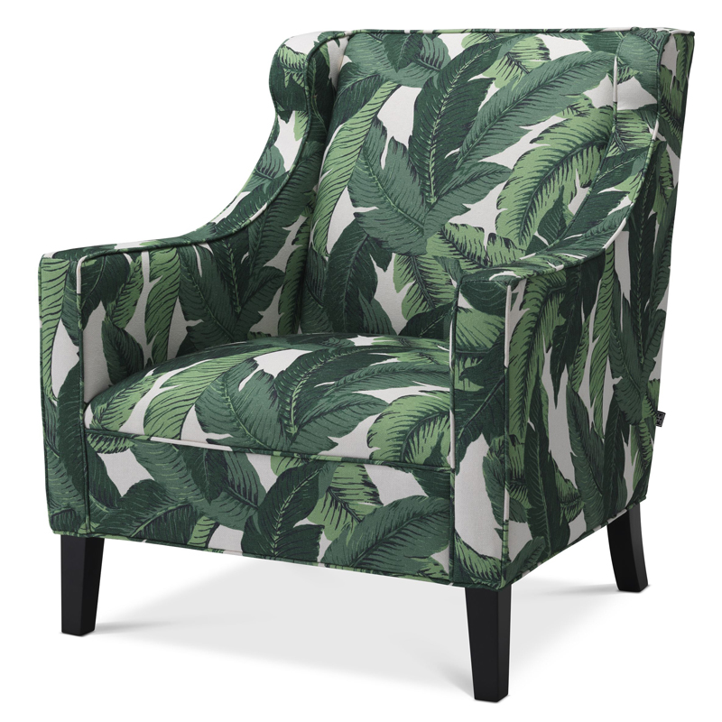 Кресло Eichholtz Chair Jenner Mustique green Зеленый Черный Кресло Eichholtz Chair Jenner Mustique green Зеленый Черный в Твери | Loft Concept