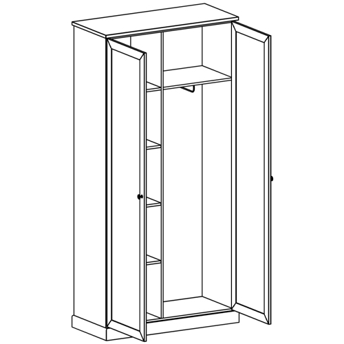 Двухдверный шкаф с зеркальными дверцами Percent Closet Двухдверный шкаф с зеркальными дверцами Percent Closet в Твери