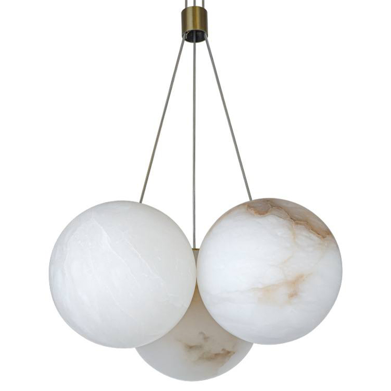 Люстра из трех шариков из натурального мрамора Marble Balls Lamp Белый Мрамор Bianco Люстра из трех шариков из натурального мрамора Marble Balls Lamp Белый Мрамор Bianco в Твери | Loft Concept