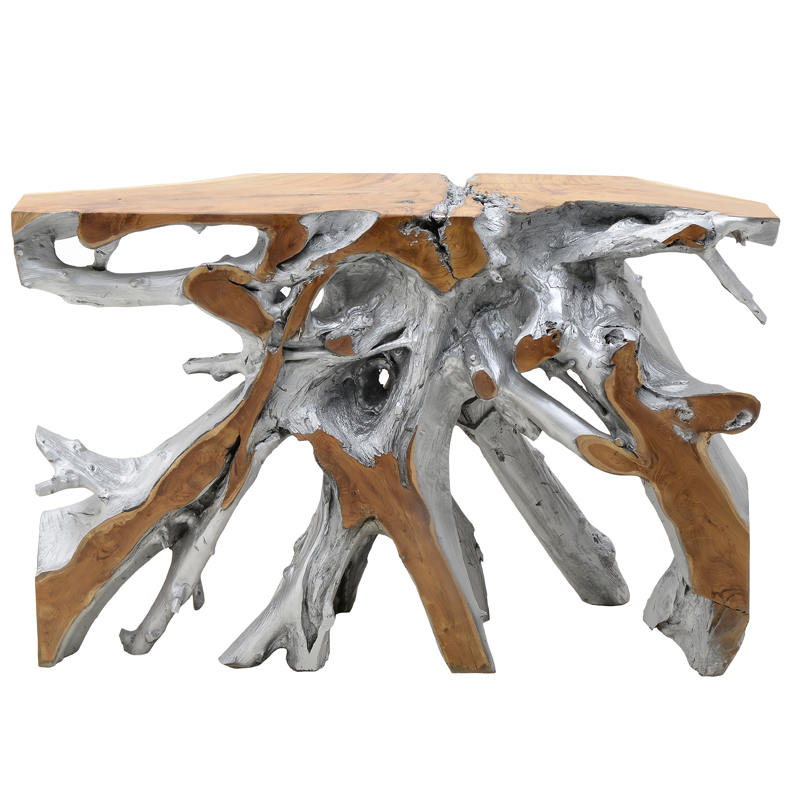 Консоль Luz Wood Console Серебряный Древесина Бежевый Консоль Luz Wood Console Серебряный Древесина Бежевый в Твери | Loft Concept