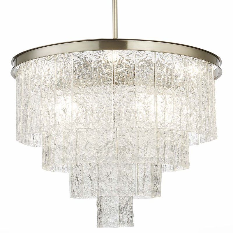 Люстра Renea Textured Glass Chandelier Nickel D60 Никель Прозрачное Стекло Люстра Renea Textured Glass Chandelier Nickel D60 Никель Прозрачное Стекло в Твери | Loft Concept