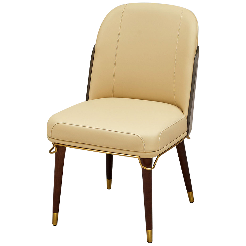 Стул бежевый Emilis Chair ножки из массива ясеня Бежевый Коричневый Латунь Стул бежевый Emilis Chair ножки из массива ясеня Бежевый Коричневый Латунь в Твери | Loft Concept