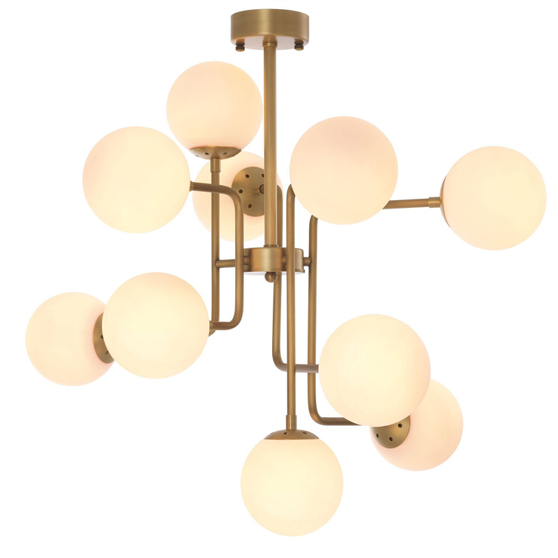 Люстра Eichholtz Chandelier Chase Латунь Античная полированная Белый Люстра Eichholtz Chandelier Chase Латунь Античная полированная Белый в Твери | Loft Concept