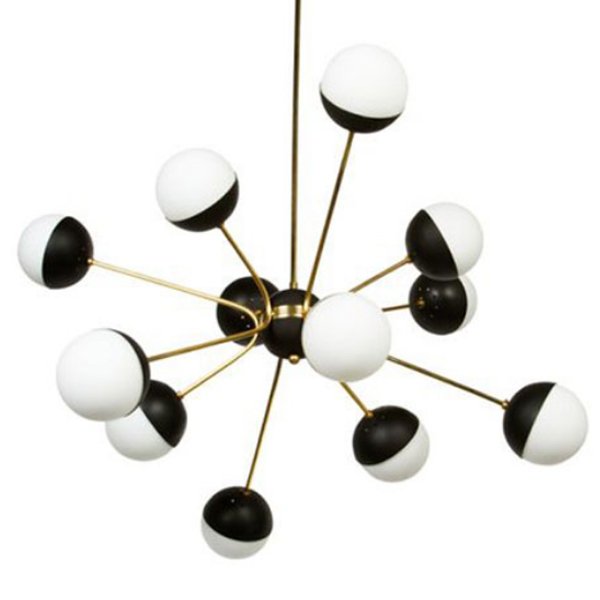 Люстра Rewire Custom Orb Chandelier  Черный Латунь Прозрачный белый в Твери | Loft Concept 