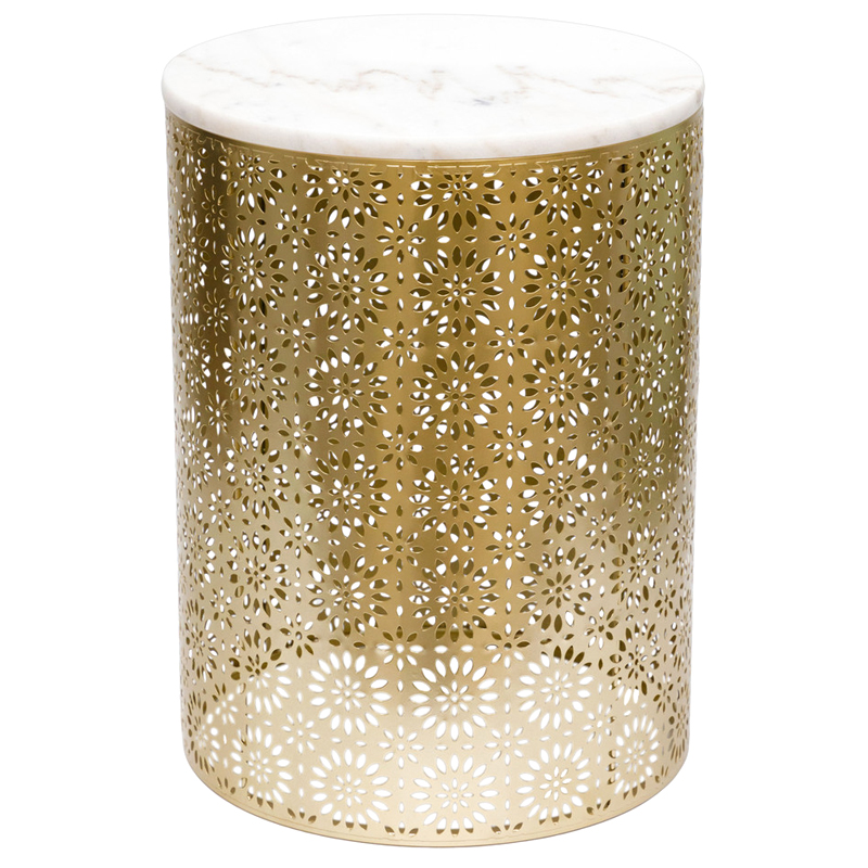 Приставной Стол Artesia Table Золотой с белым мрамором Белый Золотой Приставной Стол Artesia Table Золотой с белым мрамором Белый Золотой в Твери | Loft Concept