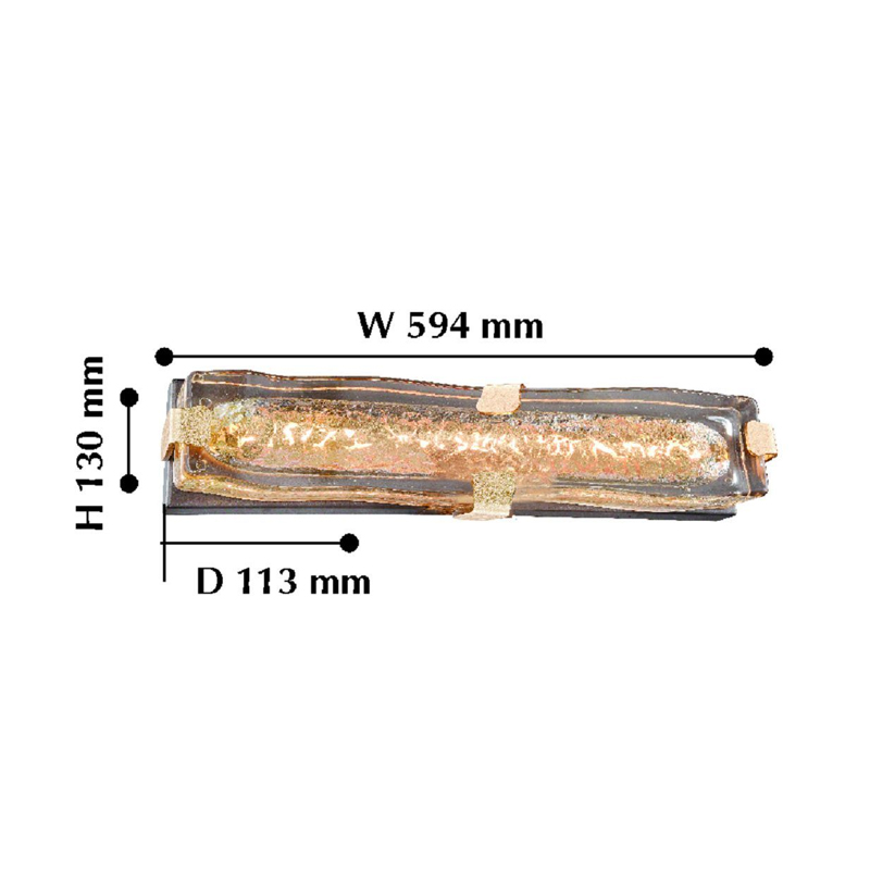 Бра с плафоном из выдувного муранского стекла Lumpio Gold в Твери