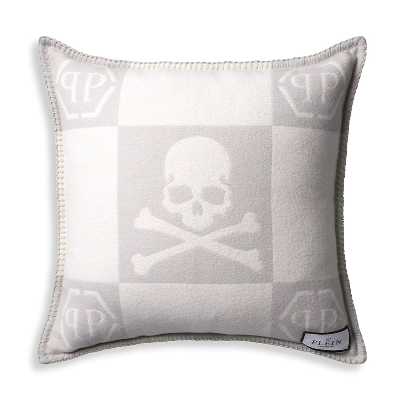 Подушка Philipp Plein Cushion Cashmere Skull 45 x 45 Grey Серый Белый Подушка Philipp Plein Cushion Cashmere Skull 45 x 45 Grey Серый Белый в Твери | Loft Concept