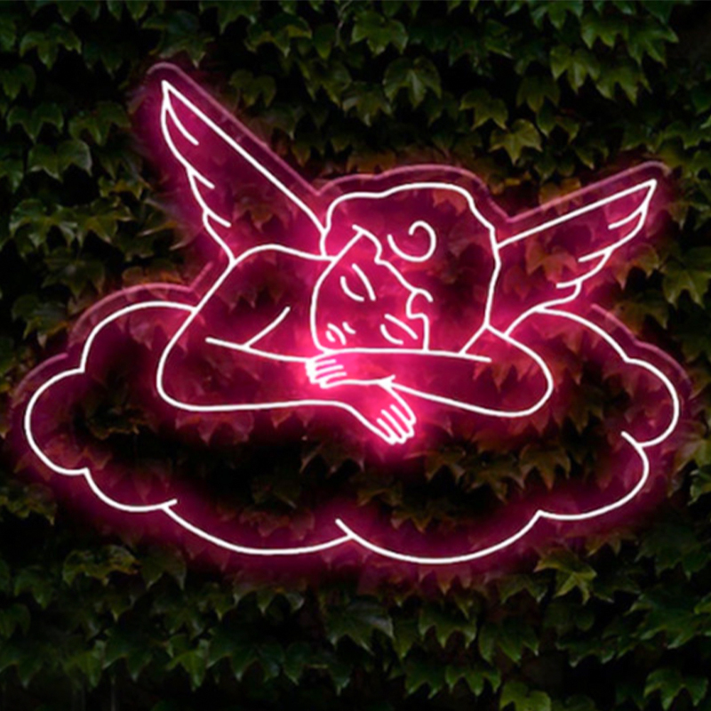 Неоновая настенная лампа Sleeping Angel Neon Wall Lamp Розовый Прозрачный Розовый Неоновая настенная лампа Sleeping Angel Neon Wall Lamp Розовый Прозрачный Розовый в Твери | Loft Concept