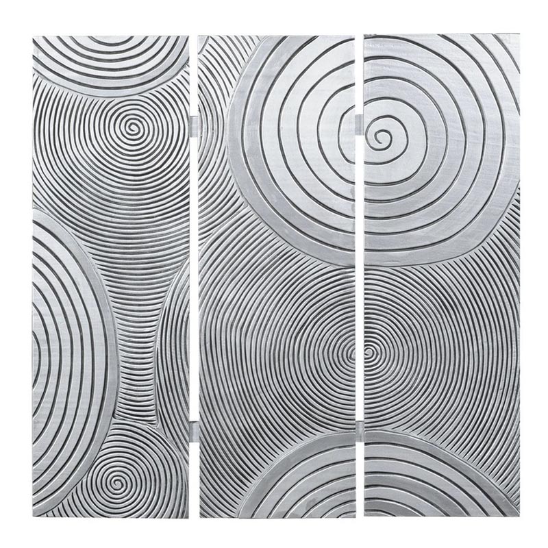 Панно Hypnotizing Spirals Серебряный Черный Панно Hypnotizing Spirals Серебряный Черный в Твери | Loft Concept