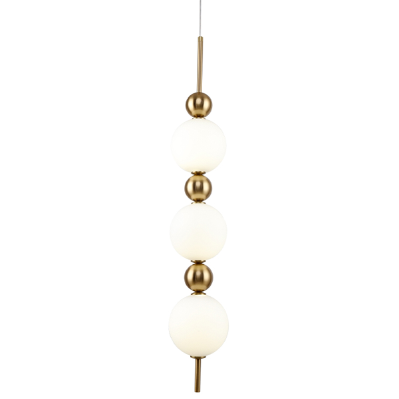 Подвесной светильник PEARLS SUSPENSION 3 Лампы Белый Латунь Подвесной светильник PEARLS SUSPENSION 3 Лампы Белый Латунь в Твери | Loft Concept