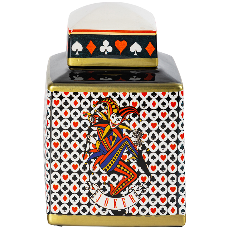 Ваза с крышкой Joker Poker Collection Vase Мульти Черно-белый Красный Золотой Ваза с крышкой Joker Poker Collection Vase Мульти Черно-белый Красный Золотой в Твери | Loft Concept