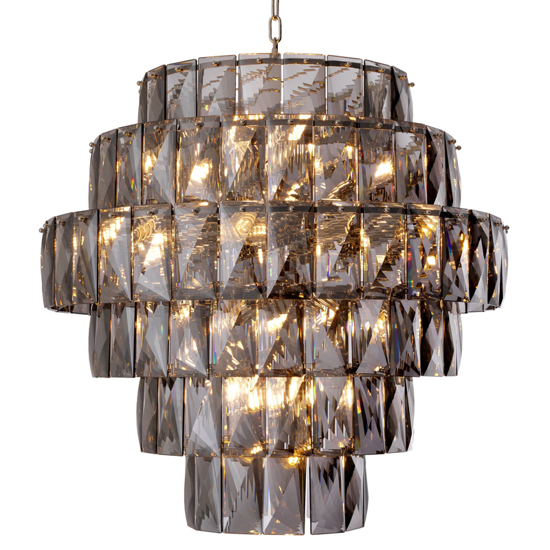 Люстра Eichholtz Chandelier Amazone L smoke Никель Стекло Смок Люстра Eichholtz Chandelier Amazone L smoke Никель Стекло Смок в Твери | Loft Concept