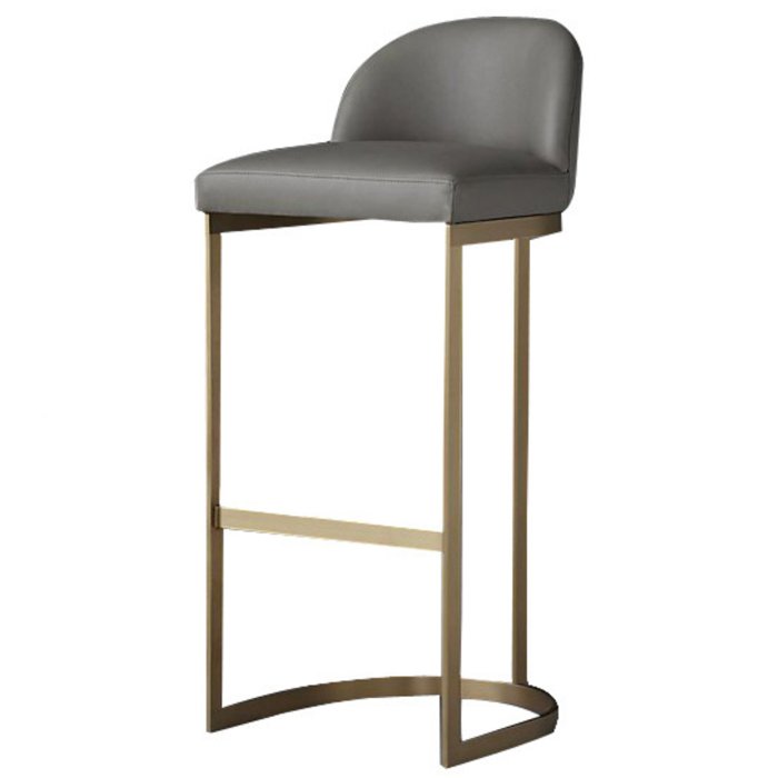 Барный стул Barrel Back Counter Stool Taupe Бежево-серый Золотой Барный стул Barrel Back Counter Stool Taupe Бежево-серый Золотой в Твери | Loft Concept
