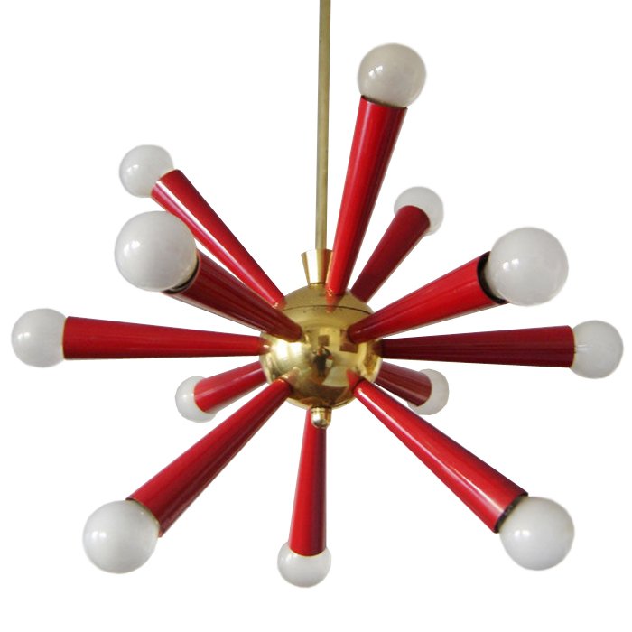 Люстра Mid Century Modern ATOMIC Sputnik Red Красный (Red) Золотой Люстра Mid Century Modern ATOMIC Sputnik Red Красный (Red) Золотой в Твери | Loft Concept