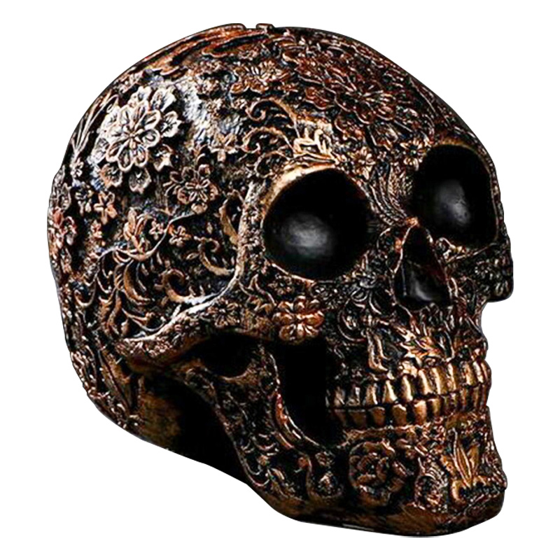 Статуэтка Patterned Skull Золотой Черный Статуэтка Patterned Skull Золотой Черный в Твери | Loft Concept