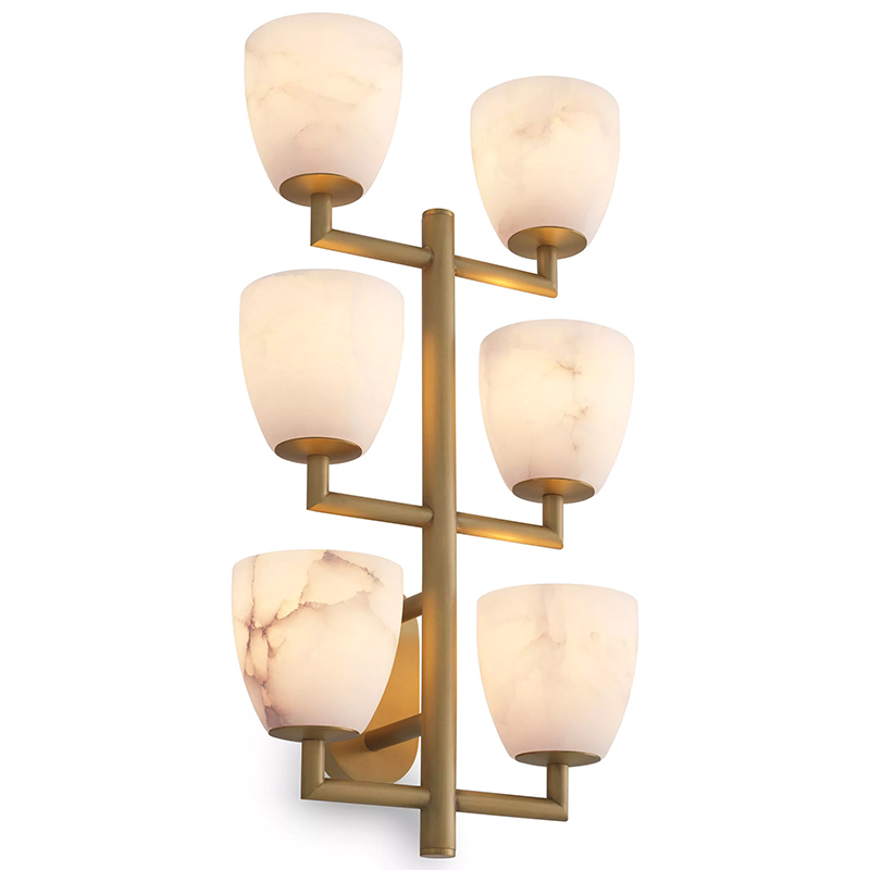 Настенный светильник Eichholtz Wall Lamp Valerius Латунь Белый Мрамор Bianco ivory ( слоновая кость ) Настенный светильник Eichholtz Wall Lamp Valerius Латунь Белый Мрамор Bianco ivory ( слоновая кость ) в Твери | Loft Concept