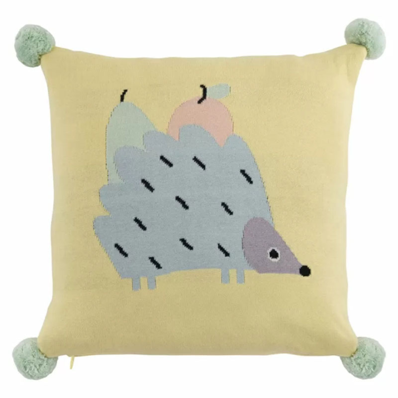 Подушка с помпонами Hedgehog Мульти Подушка с помпонами Hedgehog Мульти в Твери | Loft Concept