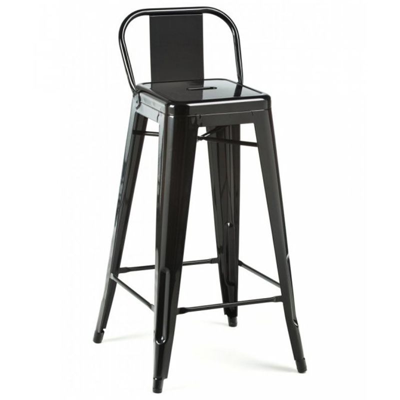 Барный стул Tolix Bar Stool 75 Backed Черный Салатовый Нержавеющая сталь Красный Оранжевый Зеленый Белый Голубой Желтый в Твери | Loft Concept 