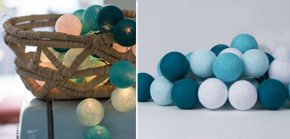 Гирлянда хлопковые фонарики Сotton Ball Aqua - Loft-Concept в Твери