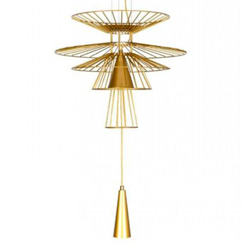 Люстра с металлическим плафоном Shade Metal Chandelier 70 см Золотой Люстра с металлическим плафоном Shade Metal Chandelier 70 см Золотой в Твери | Loft Concept