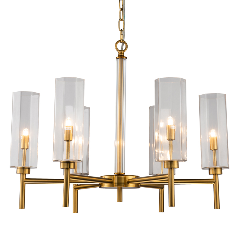 Люстра Claudine Chandelier 65 Латунь Прозрачный Люстра Claudine Chandelier 65 Латунь Прозрачный в Твери | Loft Concept