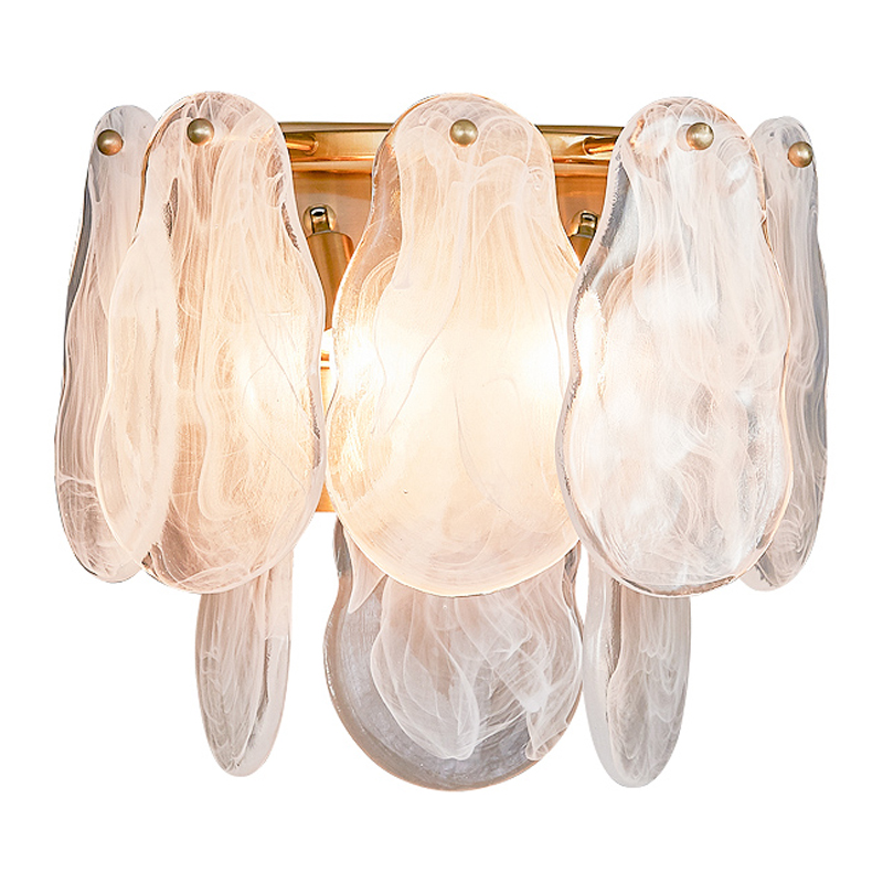 Бра Maat Textured Glass Sconce Белое матовое стекло Глянцевое золото Бра Maat Textured Glass Sconce Белое матовое стекло Глянцевое золото в Твери | Loft Concept