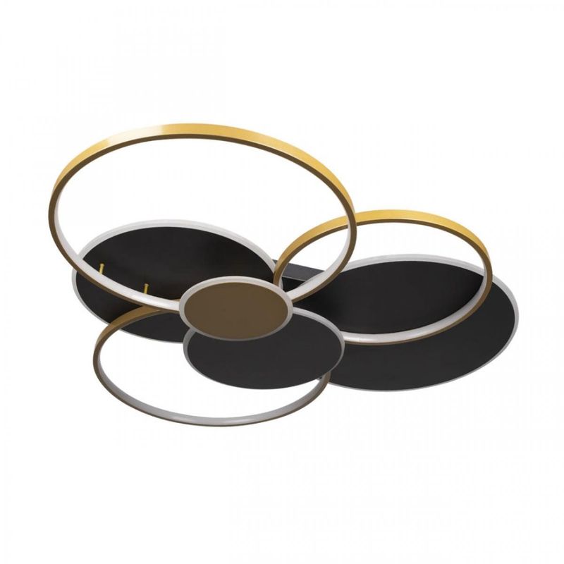 Потолочный светильник Black three rings Gold 100 см Золотой Черный Потолочный светильник Black three rings Gold 100 см Золотой Черный в Твери | Loft Concept
