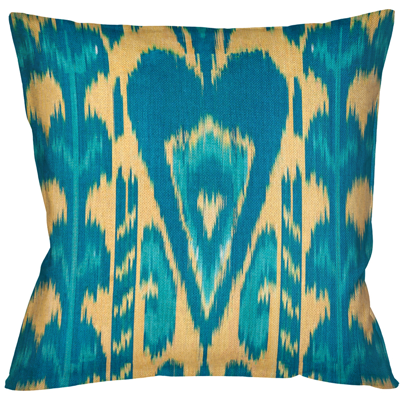 Декоративная подушка Ikat Pattern Голубая Мульти в Твери | Loft Concept 
