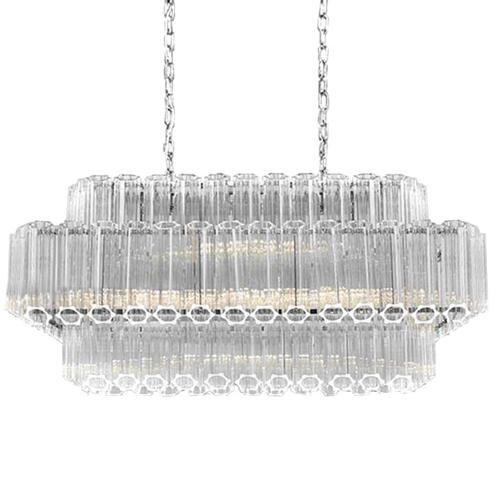Люстра Chandelier Hexagon Rectangle Прозрачное Стекло Хром Люстра Chandelier Hexagon Rectangle Прозрачное Стекло Хром в Твери | Loft Concept