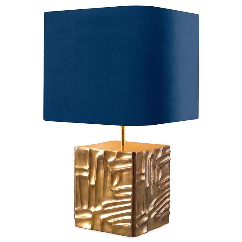 Настольная лампа Eichholtz Table Lamp Oregon Blue Velvet Синий Латунь Настольная лампа Eichholtz Table Lamp Oregon Blue Velvet Синий Латунь в Твери | Loft Concept