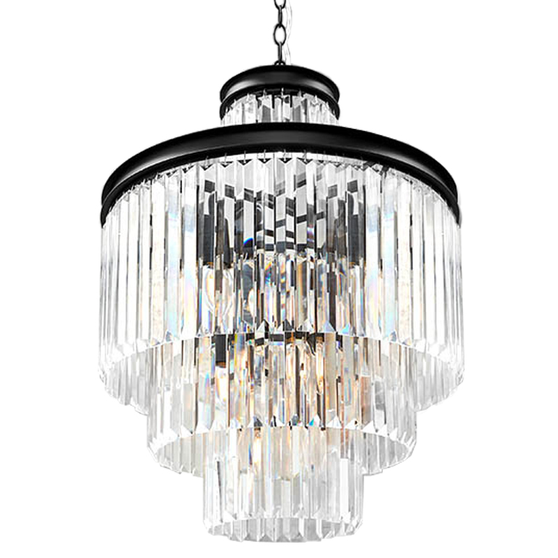 Люстра RH Odeon Chandelier Four Black 50 Прозрачное Стекло Черный Люстра RH Odeon Chandelier Four Black 50 Прозрачное Стекло Черный в Твери | Loft Concept